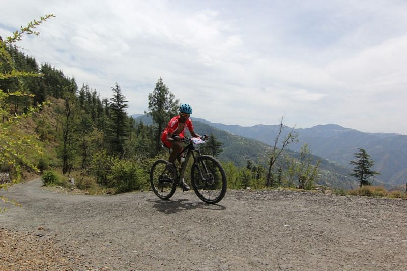 Young gun Ashish Sherpa during the 7th Hero MTB Shimla.