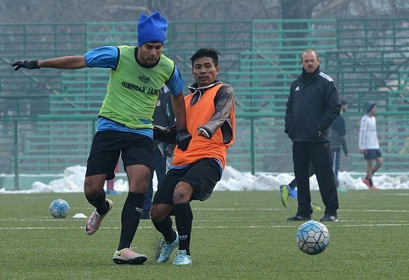 Robertson during a practice match 