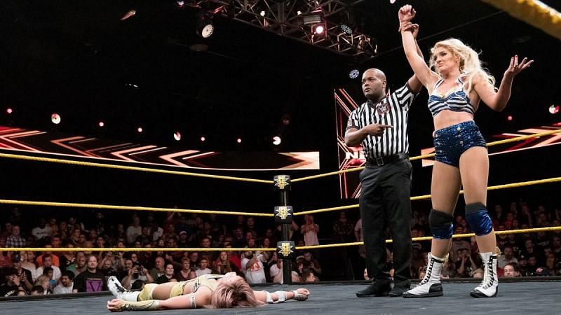 Lacey Evans managed to get a victory over Kairi Sane this week