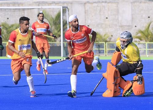 Players in action during the training camp