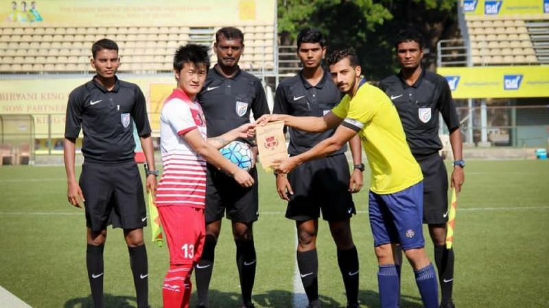 Don gets clicked with the fellow captain and match officials before a game