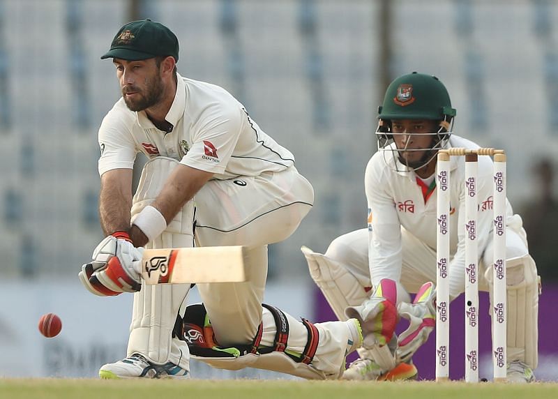 Glenn Maxwell of Australia bats in the Second Test match between Bangladesh and Australia on September 7, 2017 in Chittagong, Bangladesh, the last time the two teams indulged in a bilateral series.