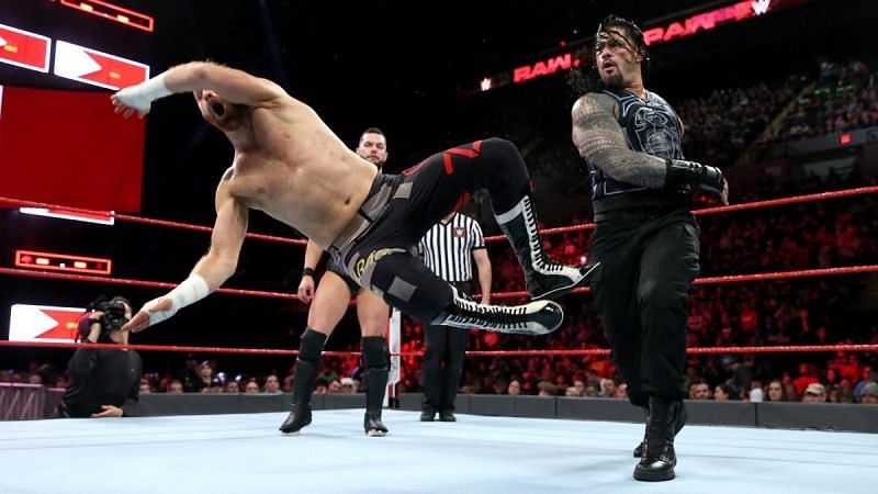 Raw&#039;s main event was the Triple Threat Match between Roman Reigns, Finn Balor and Sami Zayn