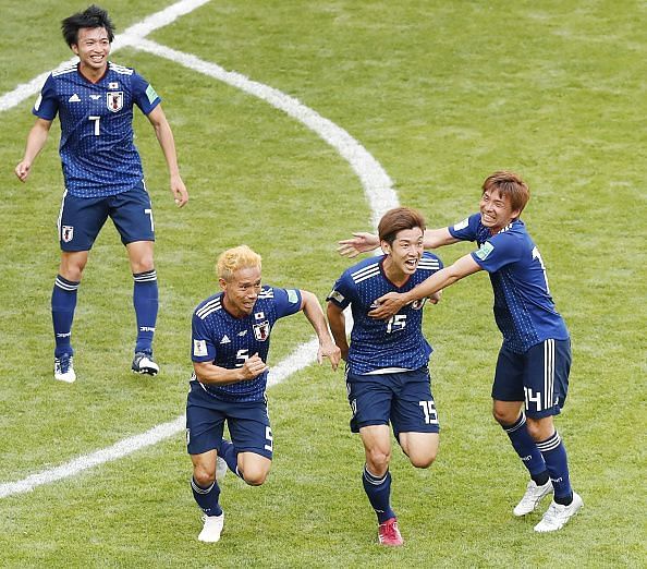 Football: Japan vs Colombia at World Cup