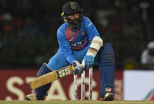 Dinesh Karthik in action for India