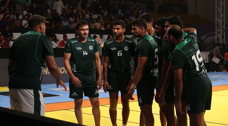 Iran had taken a comfortable lead in the match with a strong defensive display on the mat not allowing the Pakistani raiders to get comfortable in the match
