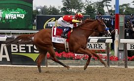 Fans cheer Triple Crown winner Justify during parade lap