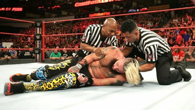 Enzo Amore was left lying in the ring after his match with Big Cass