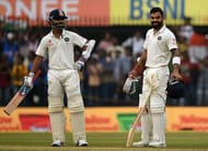 Virat Kohli and Ajinkya share a light moment