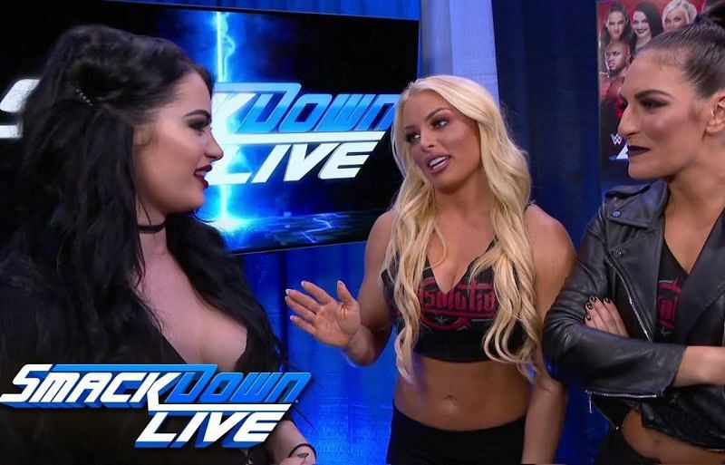 SmackDown Live General Manager Paige (Left) serves as a key authority figure on the show as the WWE Universe approaches the 20th anniversary of SmackDown