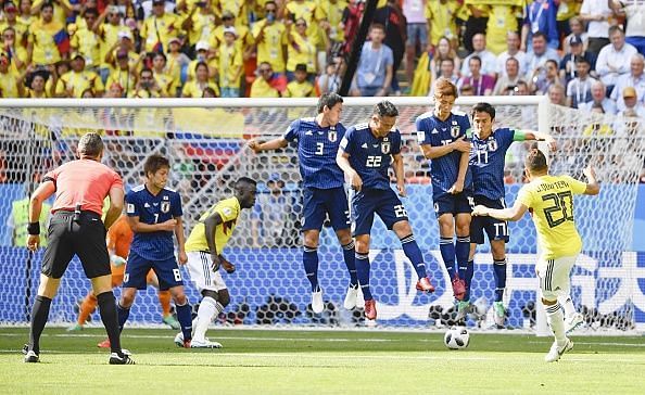 Football: Japan vs Colombia at World Cup