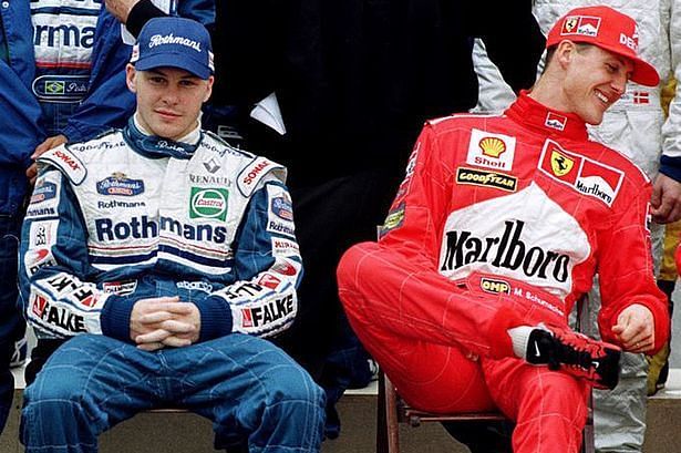 Jacques Villeneuve and Michael Schumacher