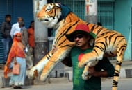 A Bangladesh fan arrives for the first m