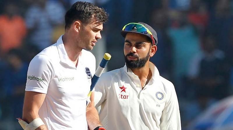 James and Virat in a verbal exchange on Day 5 of the 4th test match in Mumbai, 2016