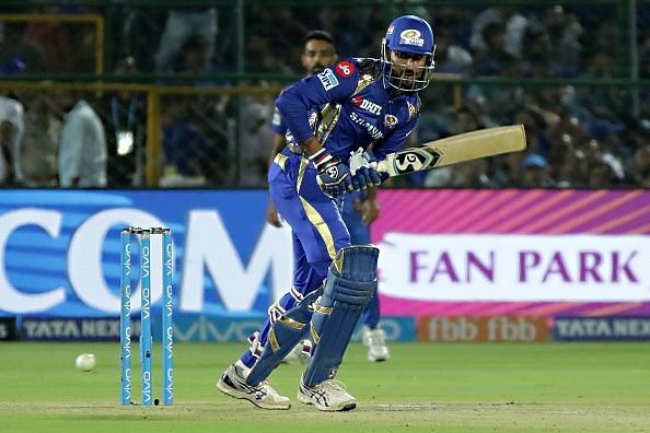 Pandya in action during IPL 2018