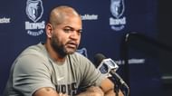 Bickerstaff answering questions at a Grizzlies press conference