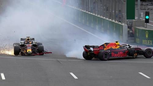 Max crash at Azerbaijan GP 2018