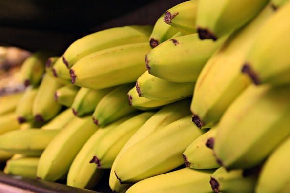 Chiquita bananas sit on display in a supermarket in New York