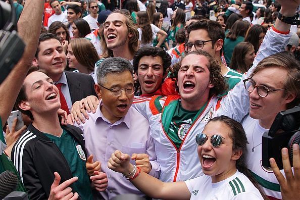 Mexico Fans Celebrate Victory of Korea Republic in Mexico City