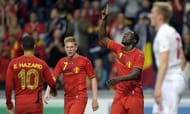 Image result for hazard de bruyne lukaku football team