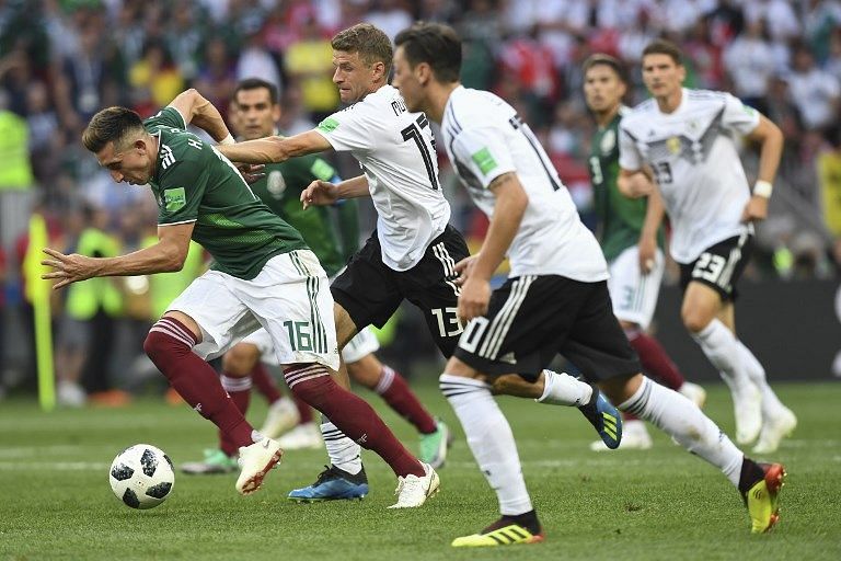 A huge space - The Mexicans found space behind Germany&#039;s midfield