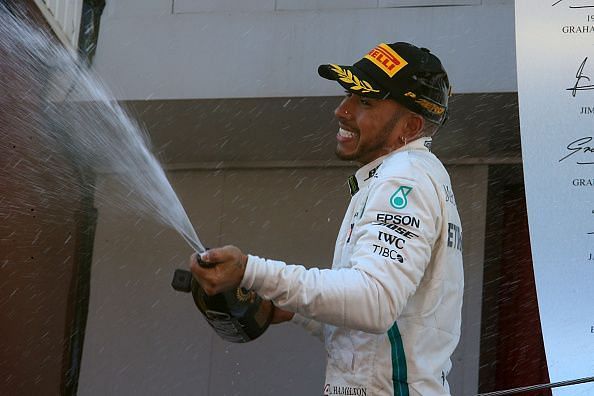 Race winner Lewis Hamilton of Great Britain and Mercedes GP...