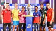João Monteiro - Captain of Maharashtra United (Extreme left), gets clicked with the other captains during the trophy unveil (Image Credits - UTT)