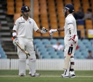 India's Gautam Gambhir and Rahul Dravid