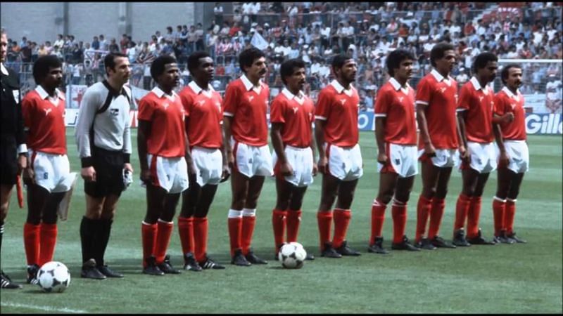 The Kuwaiti football team in 1982 World Cup