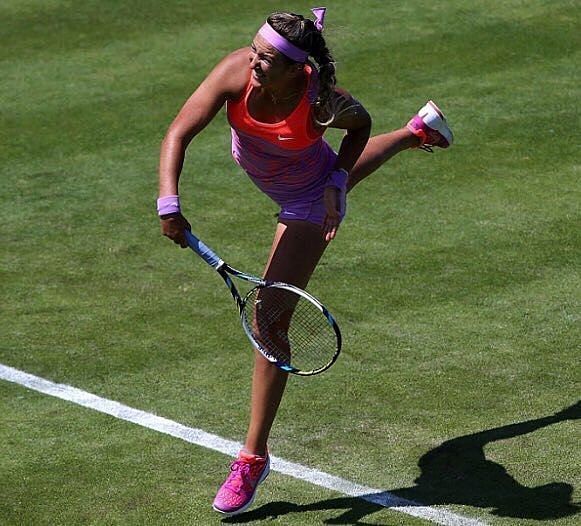 Victoria Azarenka in action at the Mallorca Open 