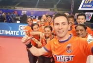 Joao Monteiro with his teammates in season 1 of the UTT