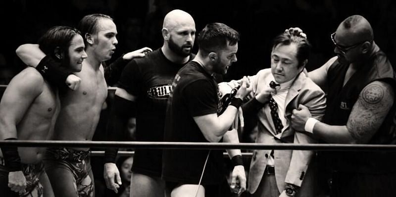 Devitt with the rest of The Bullet Club 