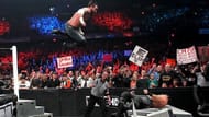 Punk going for the elbow drop on Jericho