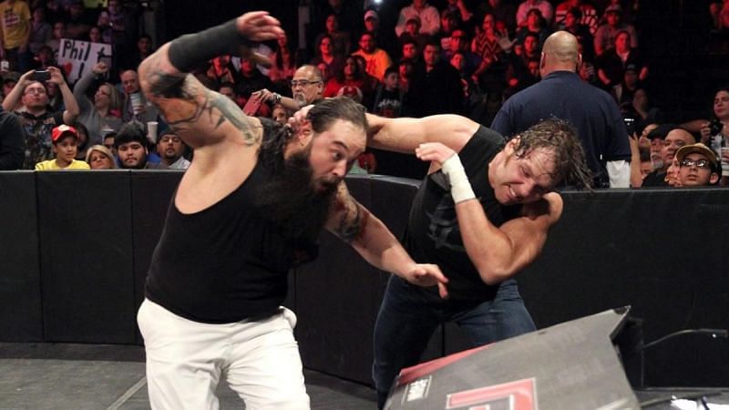 Dean Ambrose and Bray Wyatt engage in a wild brawl 