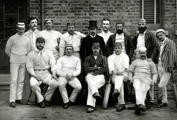 Sport. Cricket. pic:1888. The Australia Cricket team. Back row, standing,left-right, F.J.Ferris, S.B.Jones, A.H.Jarvis, J.Worrall, C.W.Beal (Manager), J. Mc. Blackham, H.F.Boyle, J.Edwards. Seated left-right, G.J.Bonnor, C.T.B.Turner, P.S.McDonell (captai