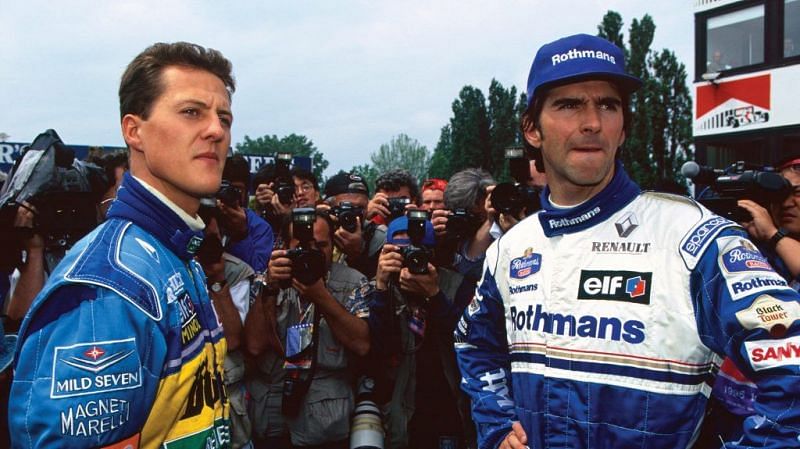 Damon Hill and Michael Schumacher