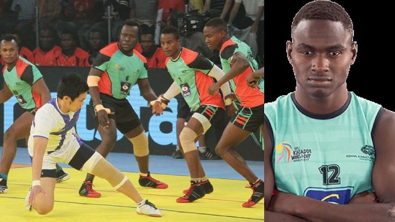 L - Kenyan players in action, R - Isaac Njoroge Ikigu