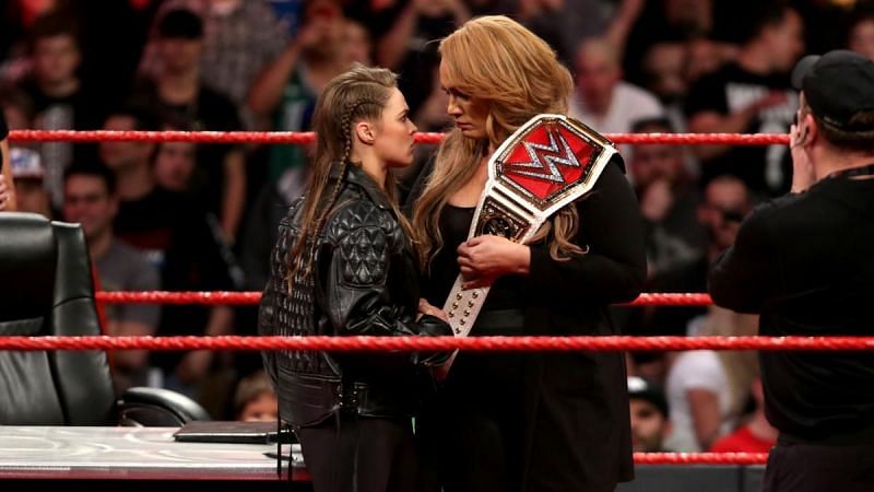 Image result for ronda rousey nia jax face to face raw