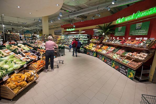 Edeka supermarket - fruit and vegetables department.