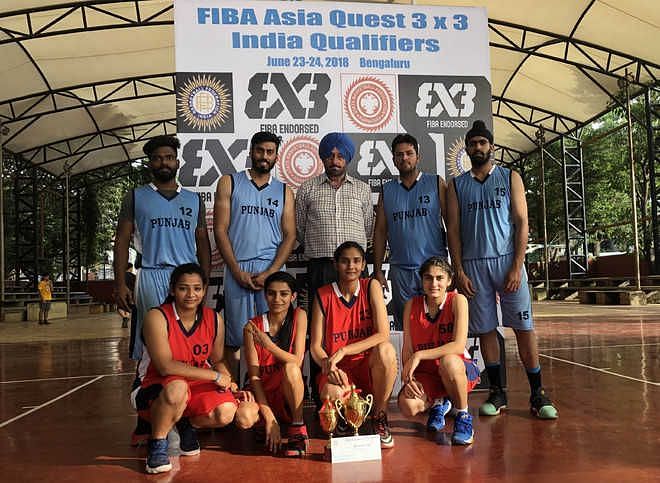 Ludhiana Players with Coach at the FIBA 3x3 Quest - India Qualifiers