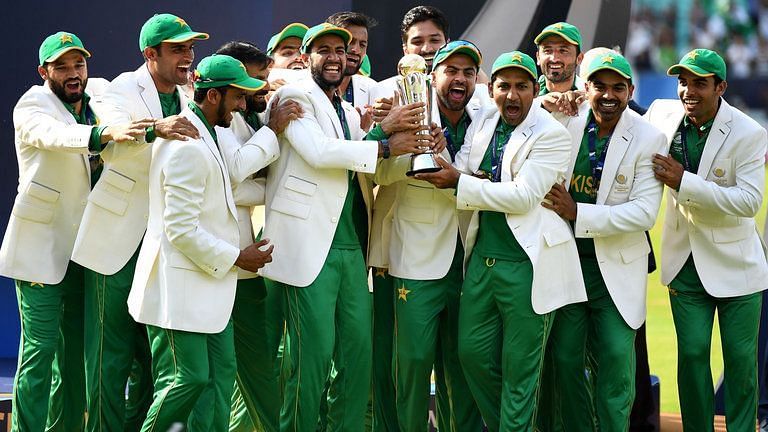 Pakistan celebrate after winning the Champions Trophy 2017