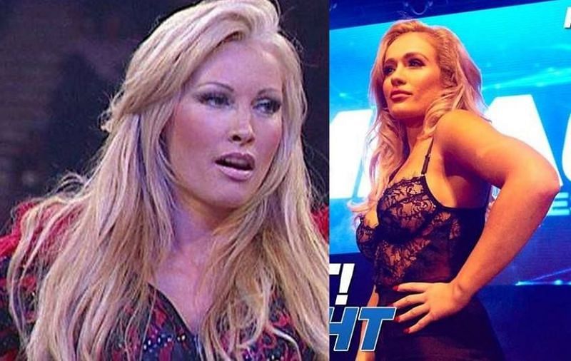 Scarlett Bordeaux (left) is likely to portray a character akin to former WWE Superstar Sable (right), in Impact Wrestling