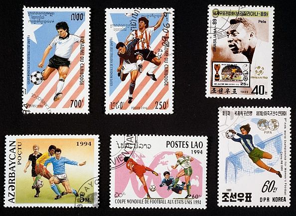 Postage stamps honoring football