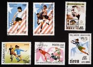 Postage stamps honoring football