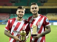 Portu (R) and Aleix Garcia (L) after the match
