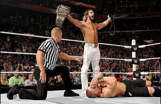 Seth Rollins defeated John Cena at SummerSlam and took home two titles