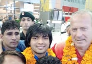 Neeraj Chopra with coach Uwe Hohn