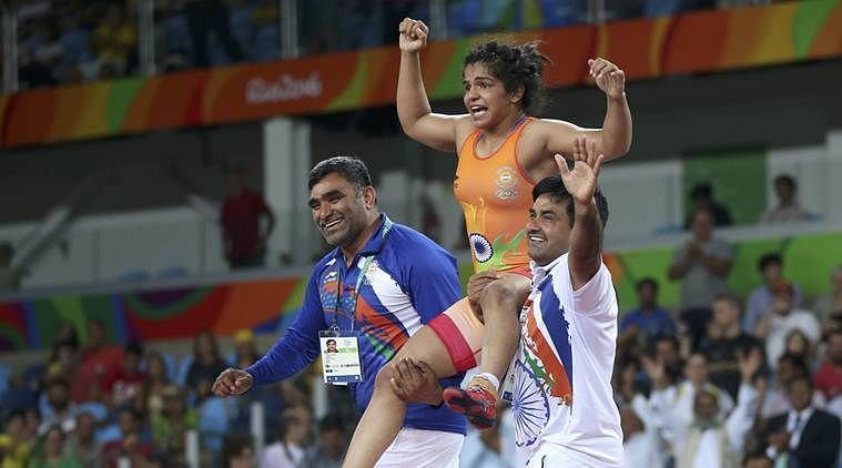 Sakshi Malik after her bronze-winning effort at the 2016 Rio Olympics.