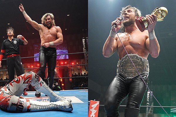 Omega following his IWGP IC Title win over Tanahashi 