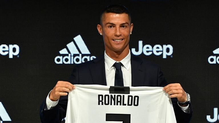 Ronaldo being presented as Juventus player